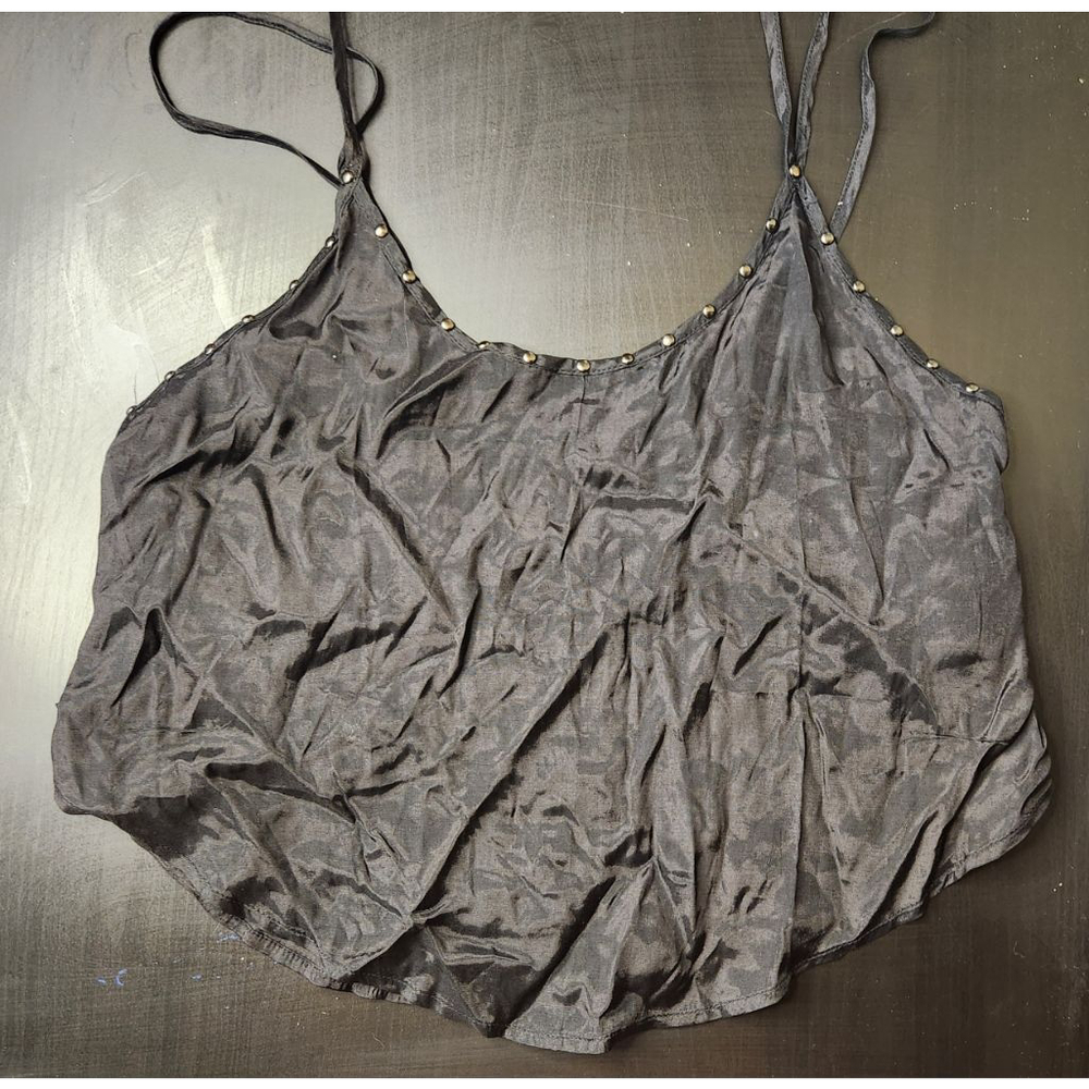 Women's Free People Black Gold Studded Camisole Top S